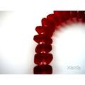 1 Strang  Meerglas Perlen quadratisch rot