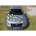 Autoschmuck Hochzeit Rattan Herzen ohne Blumen 