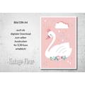 Kinderzimmer Wandbild, Poster A4 / A3, Schwann 