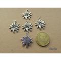 25 Stück Edelweiß Anhänger Charm, antik silberfarben, ca. 20x15mm, Schmuckanhänger für DIY