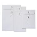 Weißes Kuvert mit Schnürverschluß / White String & Button Envelope DL (11 x 22cm)