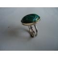 Silberring in  925 Silber , mit einem Chrysokoll.  