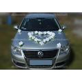 Autoschmuck Autodeko weiße Rosen zur Hochzeitsauto 