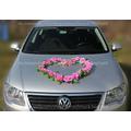 Dekoration Auto Hochzeit Mauve Rosen Girlande Herz 