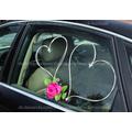 Autodekoration Hochzeit Rosen und Rattan Herzen 