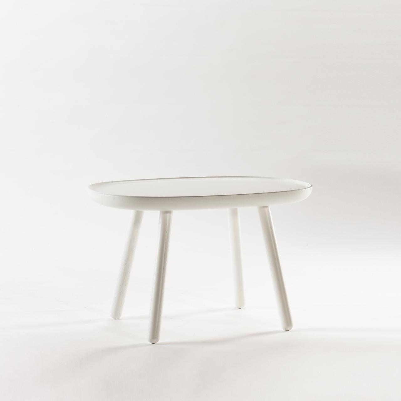 Couchtisch oval Holz weiß