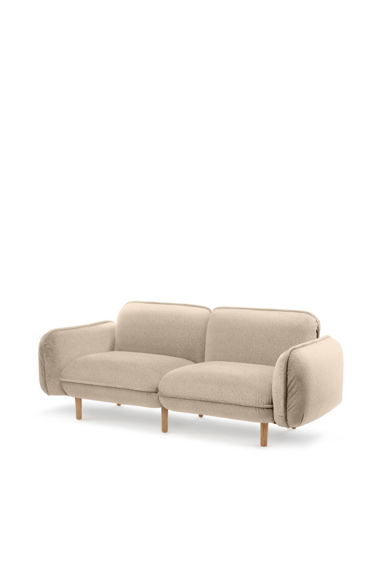 2er Modulsofa BEAN in hellbeige im eleganten skandinavischen Design für Loungebereich, Wohnzimmer, und Hotel-Lounge