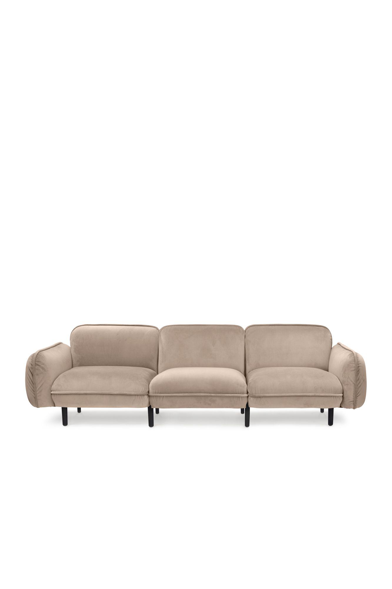 Modernes 3-Sitzer Loungesofa BEAN in beige für Wohnzimmer, Loungebereich und Empfangsbereich