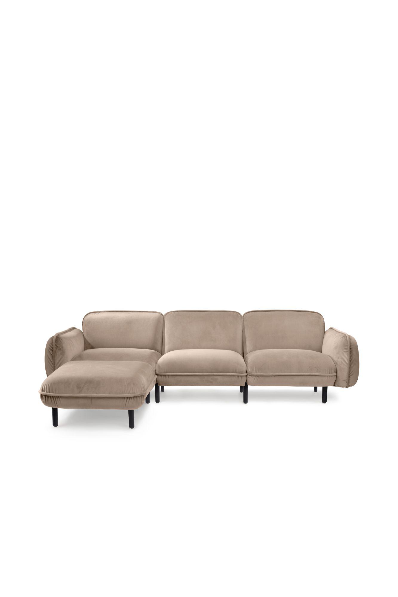 Modulares Designersofa BEAN mit Pouf in beige im skandinavischen Stil