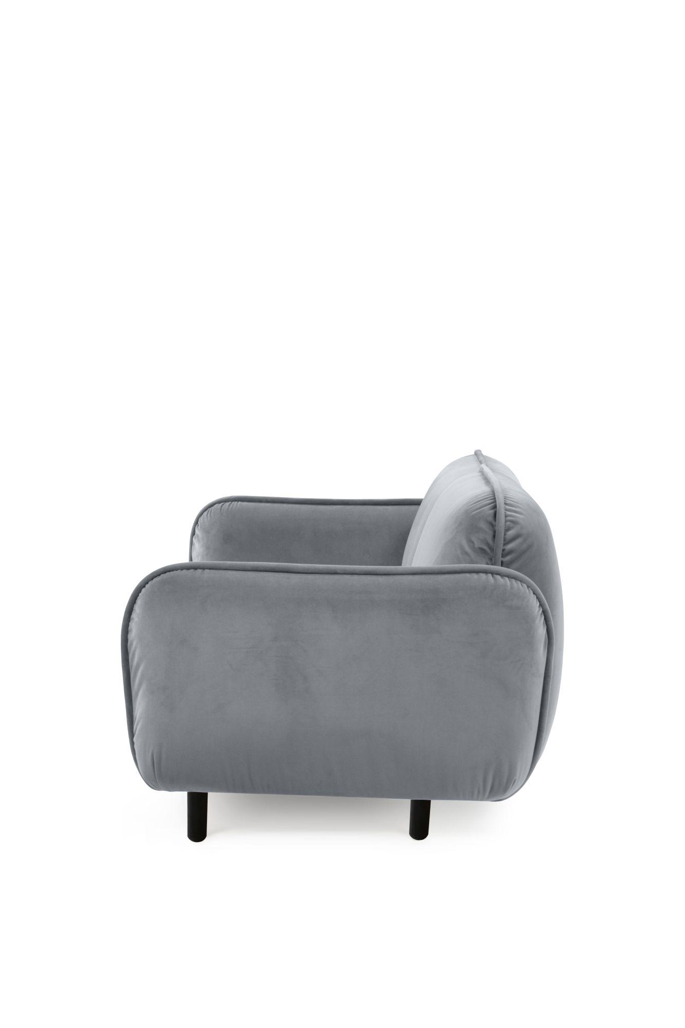 Bequemes skandinavisches 2-Sitzer Sofa BEAN mit modernem Design in grau