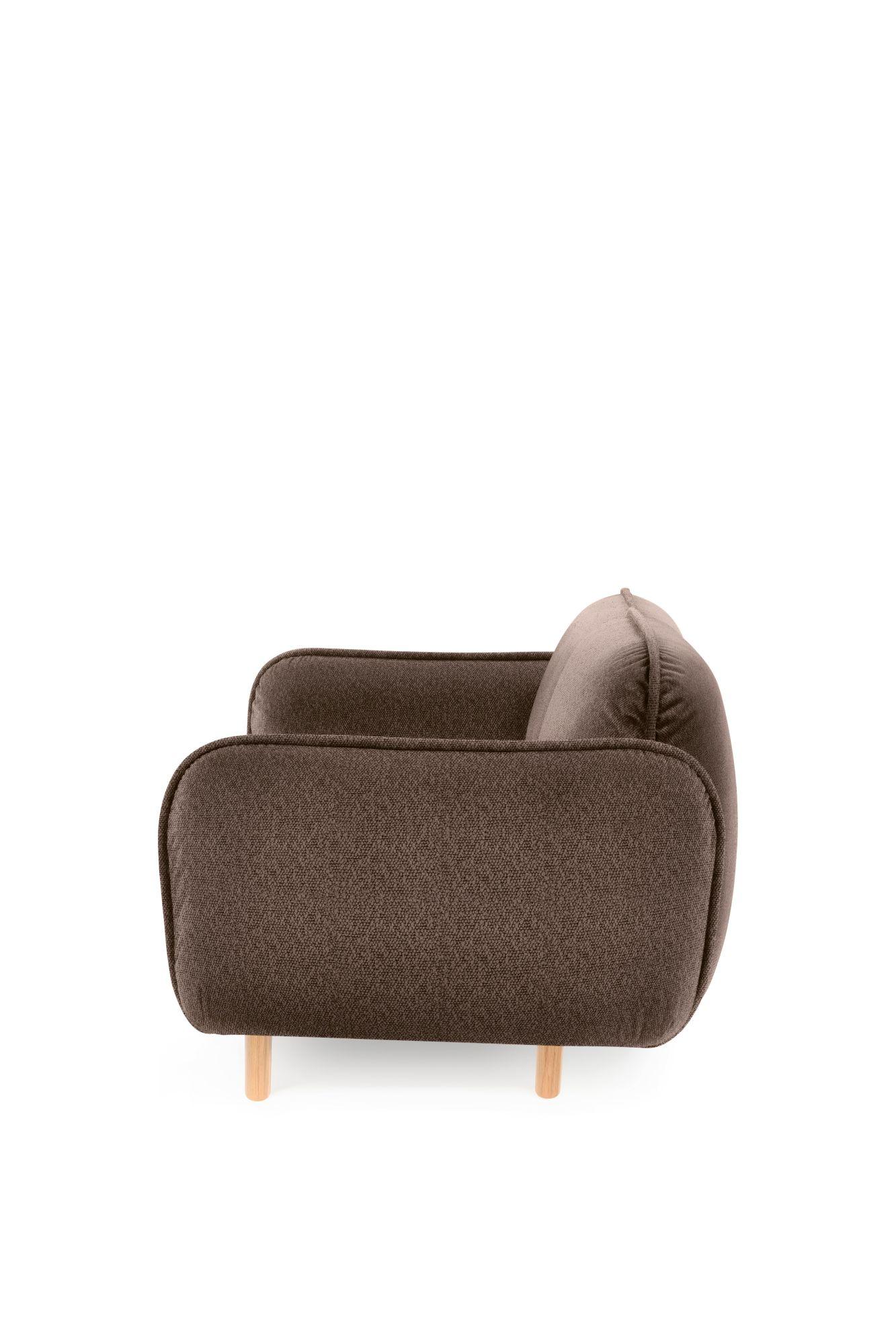 Modernes skandinavisches Designersofa BEAN in braun für 2 Personen
