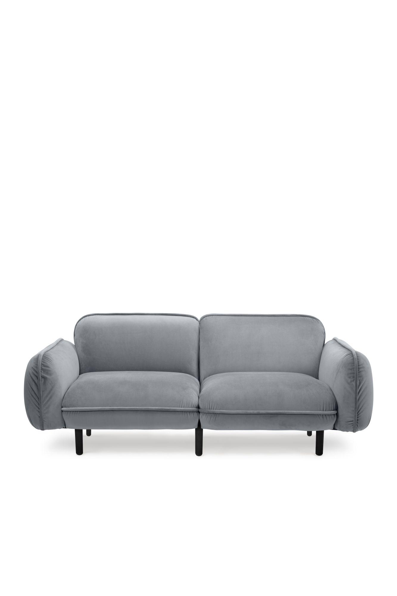 2-Sitzer Designersofa BEAN in grau mit modularem Aufbau