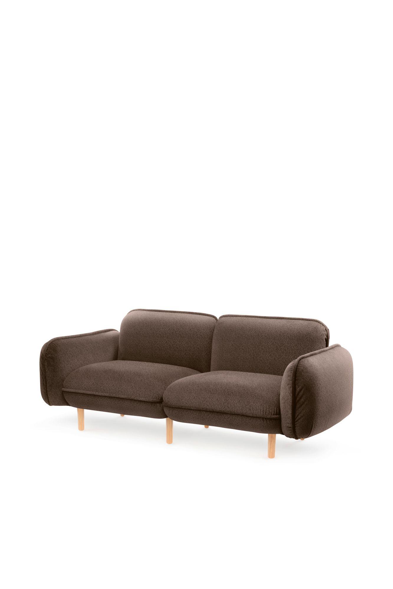 Bequemes skandinavisches 2-Sitzer Sofa BEAN mit modernem Design in braun