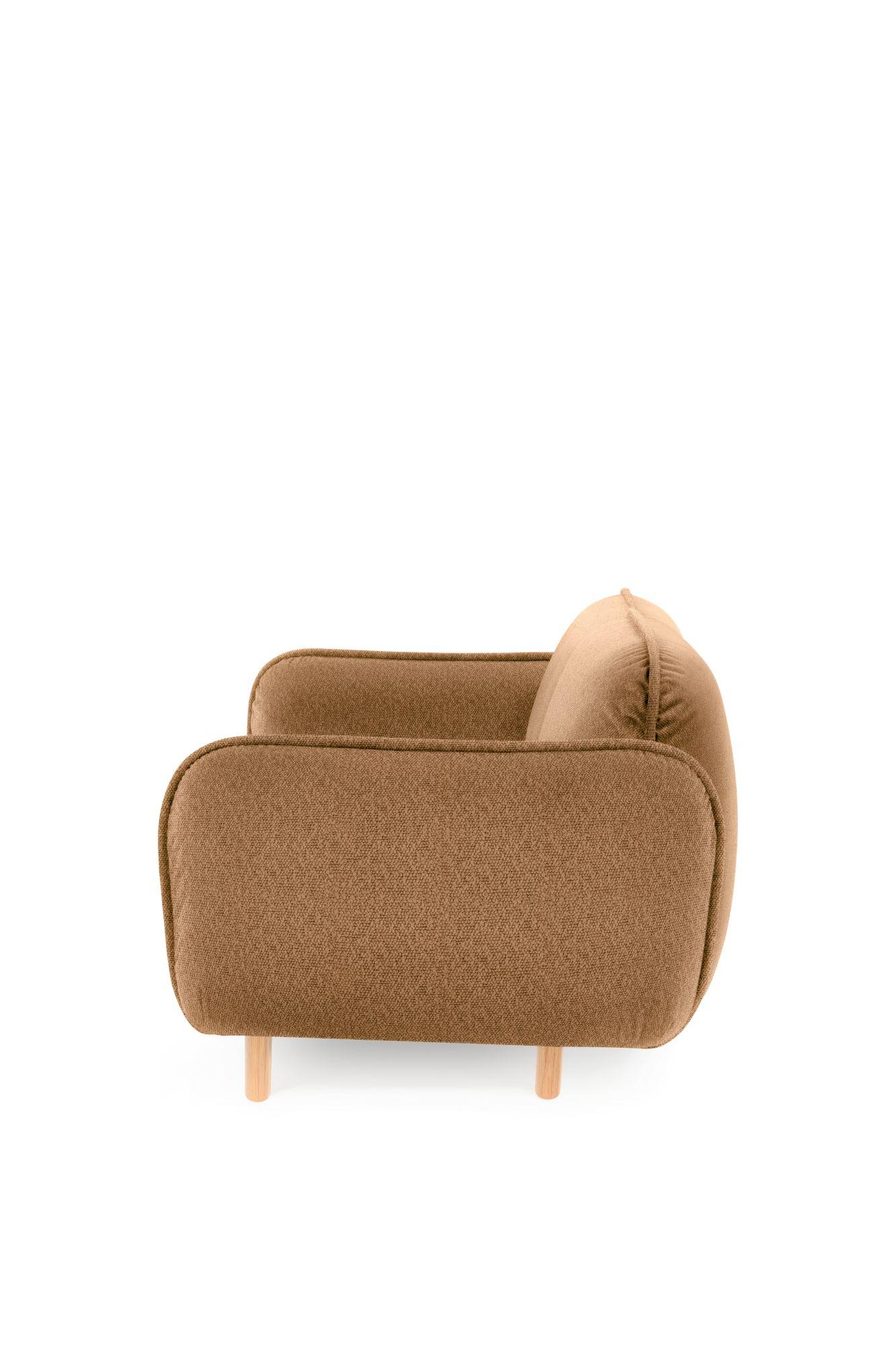 Modernes skandinavisches Designersofa BEAN in senfgelb für 2 Personen