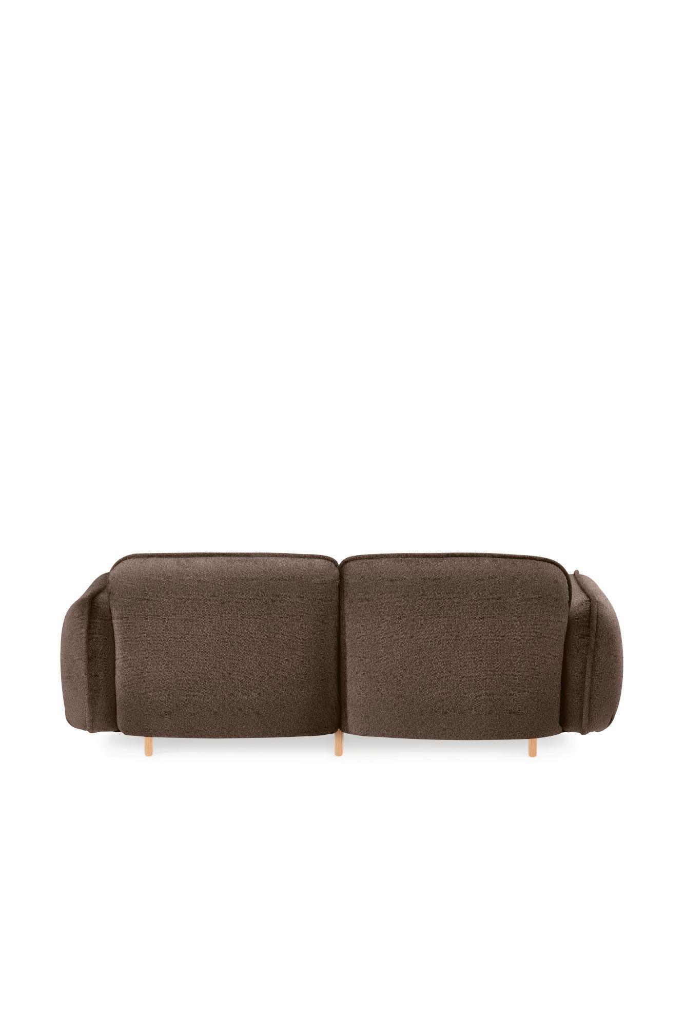 2er Modulsofa BEAN braun im eleganten skandinavischen Design für Loungebereich, Wohnzimmer, und Hotel-Lounge