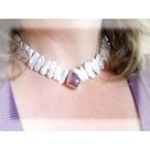 auffallendes Perlencollier mit rosa Turmalin