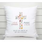 Kommunion | Taufe | Blumenkreuz | Geschenk für Kinder | Kissen personalisiert