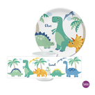 Kindergeschirr Set mit Namen personalisiert, Dinos