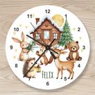 Personalisierte Kinderzimmer Uhr, Waldtiere
