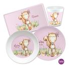 Kindergeschirr Set mit Namen personalisiert, Eichhörnchen- 4 teilig 