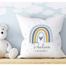 Personalisiertes Kissen | Geburtskissen Regenbogen