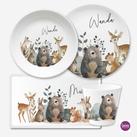Kindergeschirr mit Namen personalisiert, Waldtiere