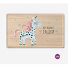 Hier krümelt - personalisiertes Brettchen für Kinder, Holzoptik