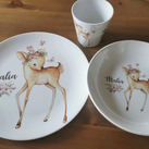 Kinderteller Wolken Tiere personalisiert