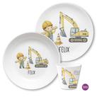 Bagger Bauarbeiter Kindergeschirr Set 
