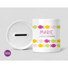 Spardose Fische zur Kommunion personalisiert