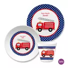 Kinder Geschirr Set mit Namen ❤ Feuerwehr 