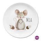 Kinderteller kleine Maus mit Namen, personalisiertes Kindergeschenk, Taufgeschenk, Geschenk, Erster Geburtstag, Kindergeschirr kleine Maus