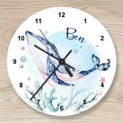 Personalisierte Wanduhr Meerestiere Wal