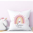 Zauberhaftes Geschenk für Mädchen & Jungen | personalisiert mit dem Namen des Kindes | Kinderkissen Regenbogen
