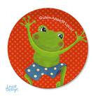 Kinderteller flach "Frosch Dots" rot