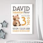 Geschenk Baby mit Namen personalisiert  "Zootiere" 
