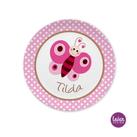 Kinderteller flach Schmetterling rosa