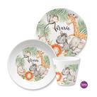 Kinderteller Dschungeltiere | Geschenk zur Geburt, Taufe | Personalisiertes Kindergeschirr