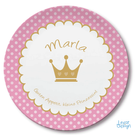 Melaminteller flach "Krone", rosa