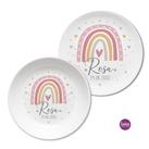 Personalisiertes Geschenk Baby zur Geburt | Geburtsteller – Taufgeschenk – Regenbogen | Baby Geschenke zur Geburt