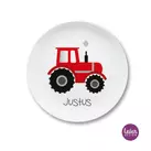Kindergeschirr Set mit Namen personalisiert, Traktor - 4 teilig 