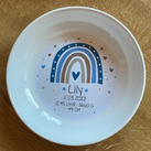 Geschenk zur Geburt - Geburtsteller Taufteller Regenbogen