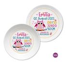 Geburtsteller Kindergeschirr Set Eule