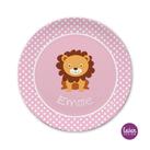 Kinderteller flach "Löwe Dots" rosa