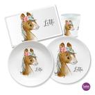 Kindergeschirr Set mit Namen personalisiert, Pony - 4 teilig 