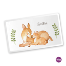 Personalisiertes Frühstücksbrettchen Waldtiere Rehe