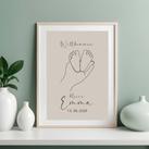 Line Art personalisiertes Geburtsposter