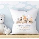 Kissen mit Namen und Füllung - Eisenbahn  