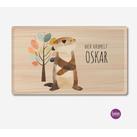 Hier krümelt - personalisiertes Brettchen für Kinder, Holzoptik