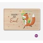 Hier krümelt - personalisiertes Brettchen für Kinder, Holzoptik